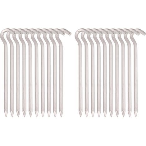 20 pièces piquets de tente clous fixes piquets de sol clous de sable de camping 18 cm piquets de jardin en aluminium piquets de tente de camping en plein air (1/5)