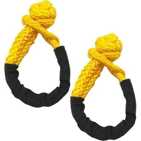 2 Pack Soft Strong Shackles, 17T Breaking Strength, Recovery Rope for Trailer Rescue (52cm) (1/4)