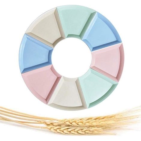 Lot de 8 assiettes en paille de blé légères et incassables, vaisselle saine, écologique et dégradable (1/2)