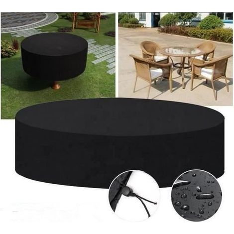 UV-resistant waterproof patio table cover, 230x110 cm - Black