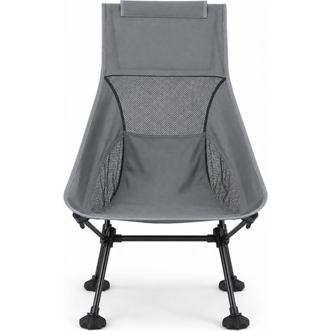 Chaise pliante extérieure grande taille respirante gris (1/5)