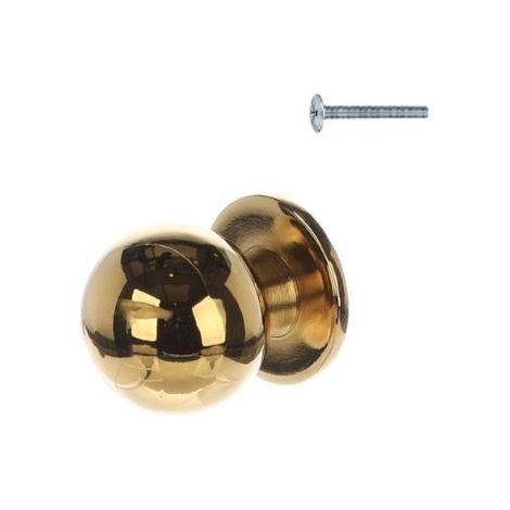 Pomo de mueble redondo dorado pulido Riex XK12 (1/5)