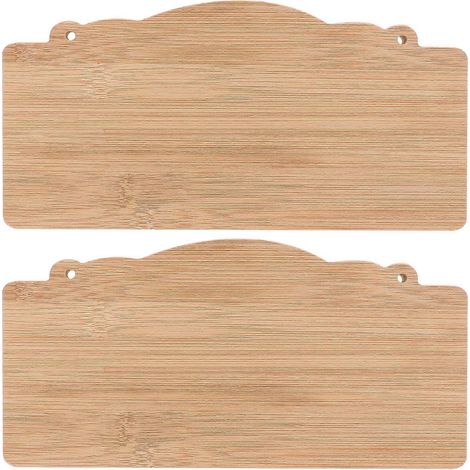 Lot de 2 panneaux en bois brut vierges à suspendre, pour projet de bricolage.-25.00X12.50X0.90CM
