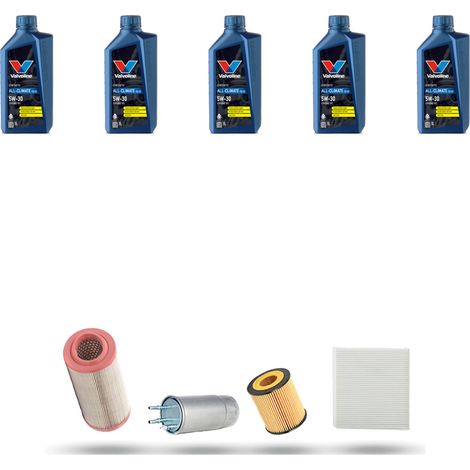 Kit tagliando 4 FILTRI e 5L OLIO compatibile con Alfa Romeo 159 (939) 1.9 jtdm 16v 100kw dal 2005 al 2011 (1/5)