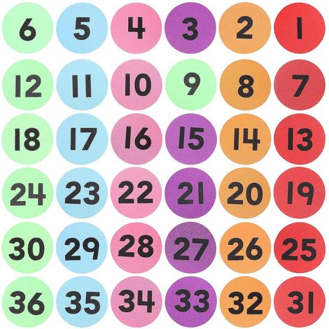36 Stück Teppichmarkierungspunkte für Klassenzimmer, nummerierte Teppichmarkierungspunkte, Schulbedarf-10.00X10.00X0.10CM (1/4)