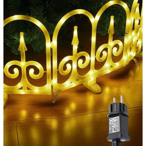 Recinzione luminosa natalizia 288 LED bianco caldo IP44 8 metri per interno ed esterno – decorazione natalizia elegante e resistente con giochi di luce