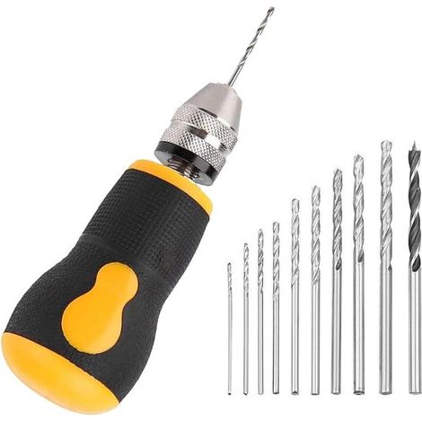 Perceuse électrique portative – Mini-perceuse type stylo – Travail du bois – Poignée antidérapante – 0,8–3,0 mm – Argent (1/5)