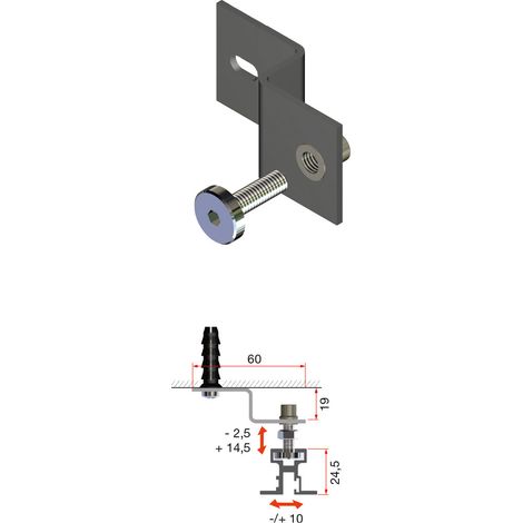 Kit de support de fixation murale Panelsystem avec régulation. Simple (1/4)