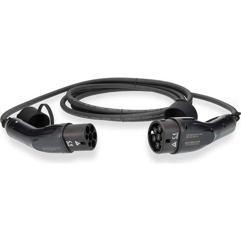 Nedis Kabel für Elektrofahrzeuge / Cable Type 2 / 16.0 A / 11000 W / 3-Phasen / 5.00 m / Schwarz / Kartonverpackung