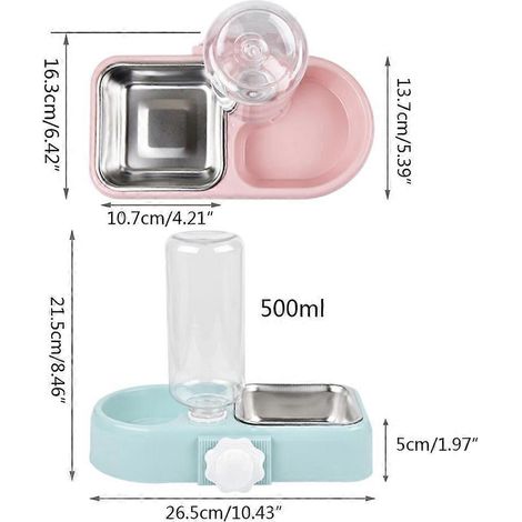 Gamelle en acier inoxydable pour animaux de compagnie (chats/chiens) - Accessoires d'alimentation (1/4)