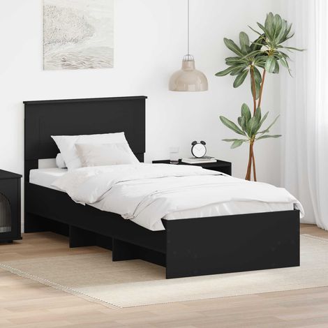 vidaXL Struttura del letto Nero 120 x 123 cm Legno multistrato