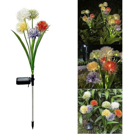 Lampes solaires d'extérieur décoratives à LED pour jardin, fleurs de pissenlit solaires - 4 (1/4)