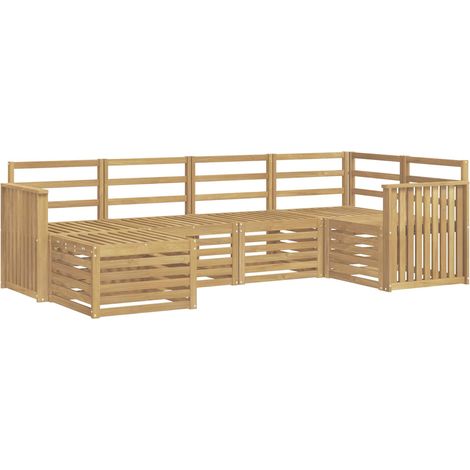 Conjunto de sofás de exterior 6 pcs Blanco Poliéster vidaXL (1/5)