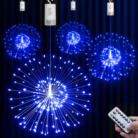 Guirlande lumineuse de Noël en forme de lierre (200 LED bleues), avec télécommande et suspension étoile scintillante à LED. (1/5)