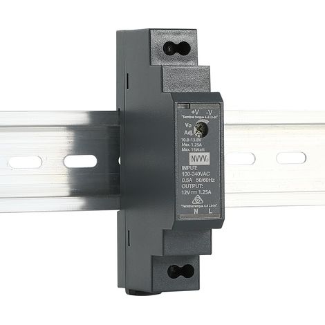 HDR-15-12 Transformateur à rail DIN 1SU - 15 W - 12 V - 1,25 A (1/5)