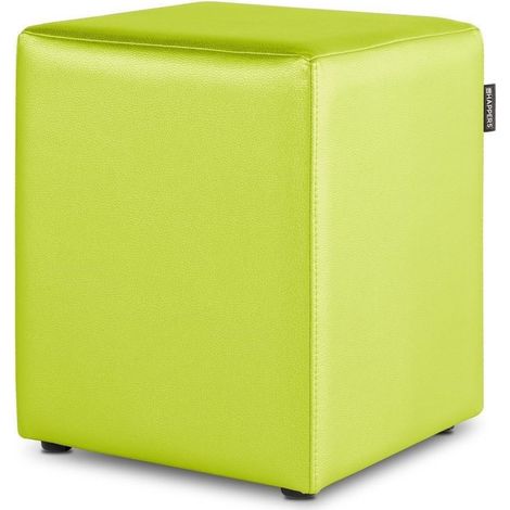 Pouf Cube Similicuir Vert 1 UNITÉ Vert