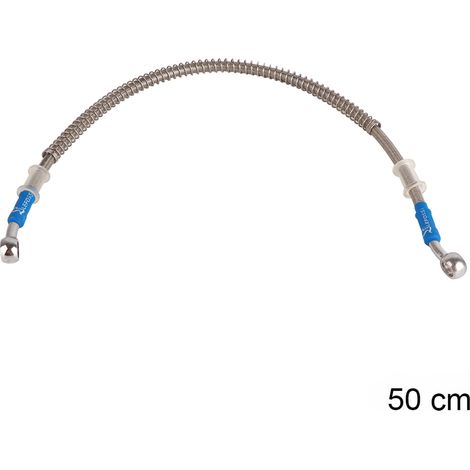 Tuyau de frein moto 50cm/19.7'' en acier inoxydable tressé, flexible huile essence, raccord 39x70cm, durite carburant, ligne de freinage robuste (1/5)