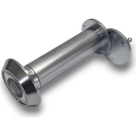 Spioncino per Porta Blindata Legno Ingresso Cromo Sat. in Ottone mm 70 120 f. 14 (1/6)