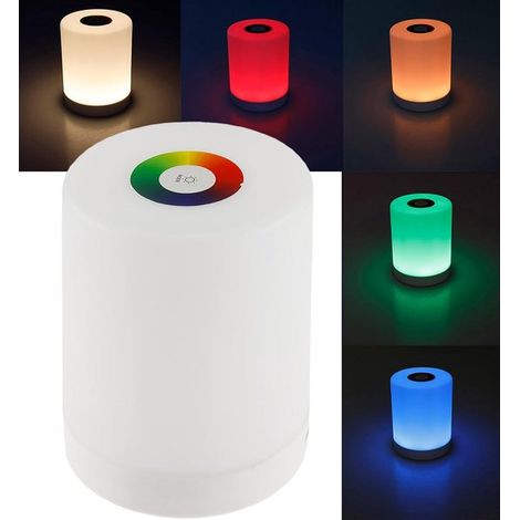 Lámpara de mesa LED regulable con sensor táctil y batería recargable - Colores RGB y carga USB (1/5)