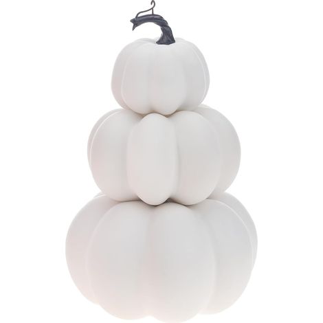 Zucca Artificiale Torre 3 Livelli Decorazione 29 cm Bianca (1/5)