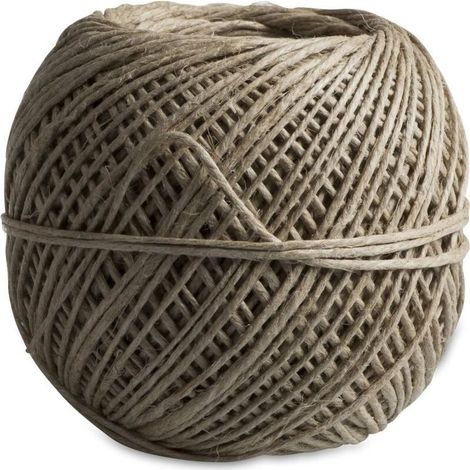 Corde de Jardin en Lin pour Loisirs créatifs, Corde de Jute, Corde décorative, Produit Naturel Pur, 100 m x 1,5 mm (1/4)