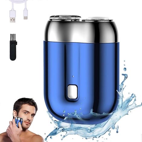 Rasoir électrique pour hommes, Nouveaux mini rasoirs électriques pour hommes 2025, Rasoir électrique compact rechargeable et étanche, Double (1/5)