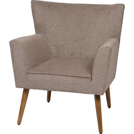 Amadeus - Fauteuil en tissu marron Léon (1/4)