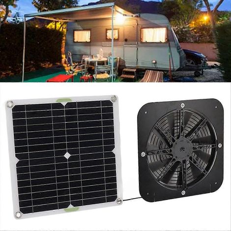 Panneau Solaire Monocristallin Polycristallin avec Ventilateur d'Extraction 13,5 Pouces, Kit de Refroidissement pour Serre, Abri, Camping, Usage Extérieur (1/5)