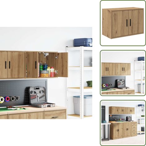 vidaXL Armoire murale de garage chêne artisanal bois d'ingénierie (1/5)