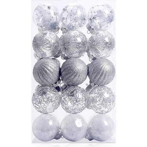 30 Boules de Noël, 60 mm, Transparentes, Incassables, PET, Intérieur Extérieur (1/5)