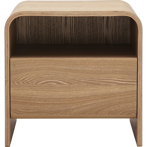 Comodino con cassetto in legno chiaro frassino KYLIA (1/5)