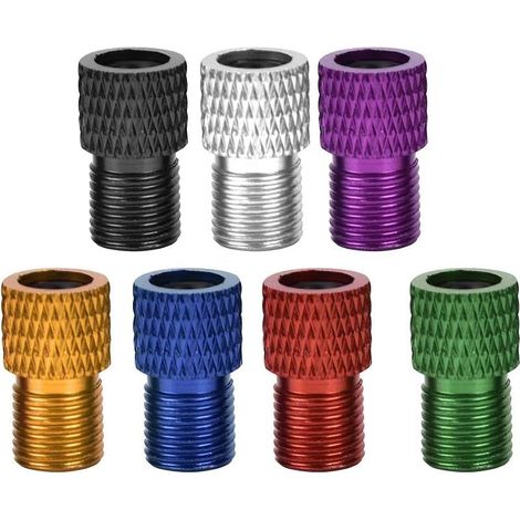 Adaptateur de Valve de vélo, 7 pièces gonfleur de vélo Valve Presta vers Adaptateur de valves Schrader, Adaptateurs de Soupape de Vélo pour engrenage Fixe de vélo de Route (1/5)