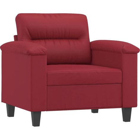 vidaXL Poltrona Rosso Vino 60 cm in Similpelle