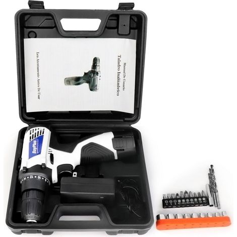 Ensemble de foreuse sans fil 2 en 1 perceuse à percussion avec 2X batterie, chargeur