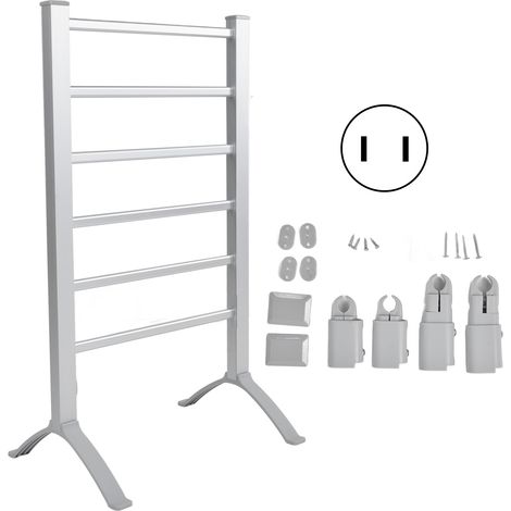 Sèche-serviettes chauffant électrique 100W en aluminium IPX4 étagère de séchage pour maison foyer prise US 110V (1/5)