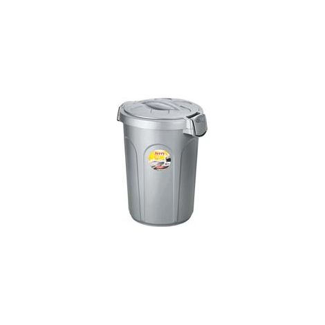 BIDONE MULTIUSO JERRY IN POLIPROPILENE LT.23 COLORE SILVER- - cm.37x32x46h. - 2 pezzi STEFANPLAST