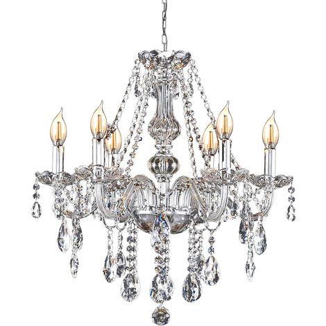 LAMPADARIO 392183 CRISTALLO CROMO 6-PUNTI LUCE E14 67,5X67,5X62CM