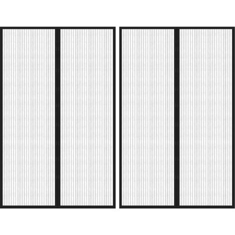 Cortina mosquitera magnética negra para puerta, 220x130 cm, 2 unidades. (1/5)