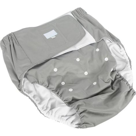 Couche Pour Adulte - Polyester - Tour De Taille 90 À 150 Cm - Hauteur Entrejambe 40 Cm - Réutilisable Lavable - 1 Pièce (1/5)