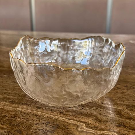 Bol en cristal avec bordure dorée pour la cérémonie du thé - Élégance et fonctionnalité pour une cérémonie parfaite du thé - Cristal véritable - 940 ml (1/5)