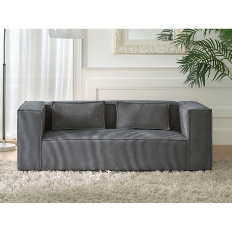 Stella – 2-sitzer einzelsofa – aus cord – moderner stil - dunkelgrau
