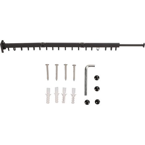 Étendoir à linge mural rétractable en aluminium, sans perçage, pour balcon ou intérieur (3 plis) (1/5)