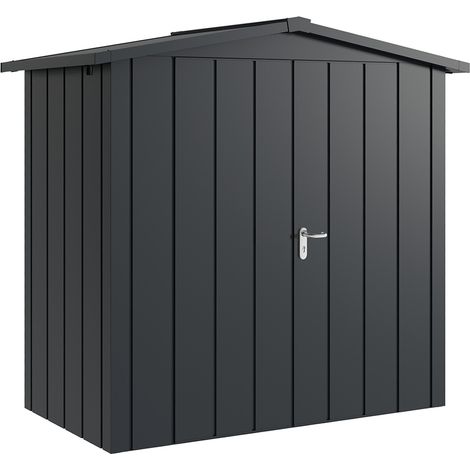 Hörmann Metall-Gerätehaus "Juno" mit Satteldach, JSD3 - Modern, 214 x 118 cm (B x T), anthrazit, 2-flüglige Tür (1/5)