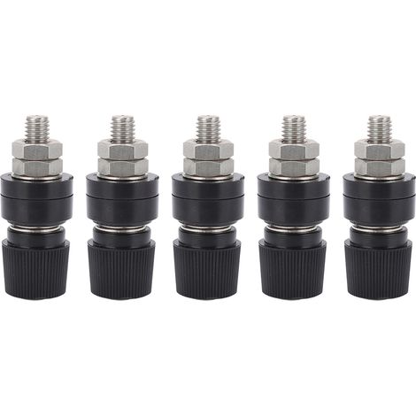 5pcs Bornes M8 en laiton nickelé pour connecteurs d'onduleur de soudure noire (1/5)