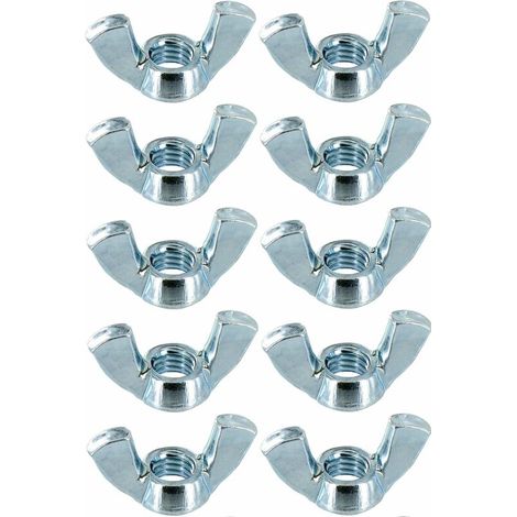10x écrou papillon M6 matière acier forme américaine à oreille bricolage universel (1/2)