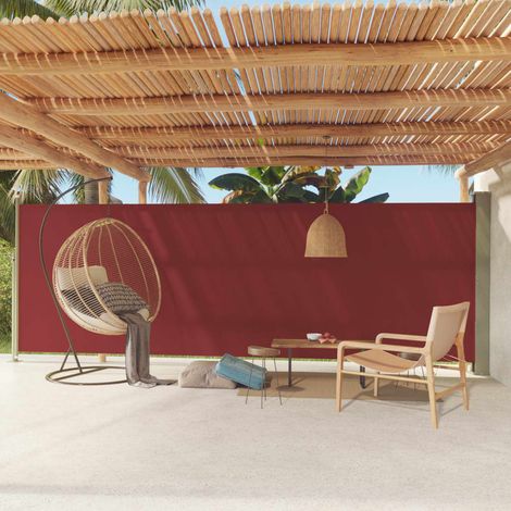 Auvent Marquise latéral rétractable de patio, Store Banne pour Jardin Balcon Terrasse, 180x600 cm Rouge OIB2132E (1/5)