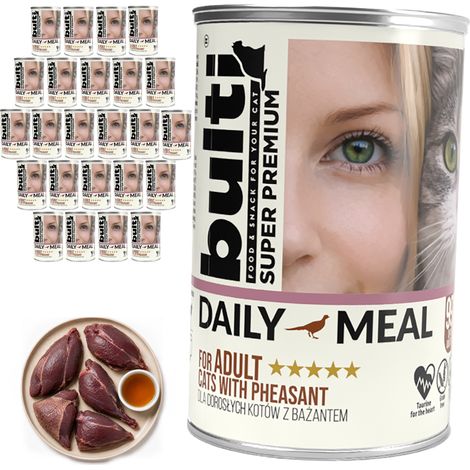 BULTI Daily Meal Aliment humide pour chat adulte Faisan 24 x 400 g Complet (1/2)