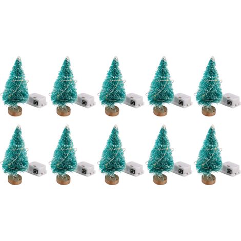 10 sapins de Noël miniatures clignotants pour maison de poupée (échelle 1:12) (1/5)