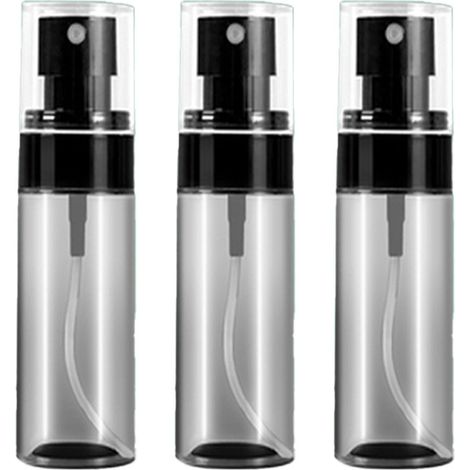 Petit flacon Pulvérisateur fin de Brume, de 3 Pièces, de Voyage, de Pulvérisateurs pour les Cheveux et le Visage, rechargeable Reisegröße, Haarsprayflaschen (translucide, noir, 100 ml) (1/4)