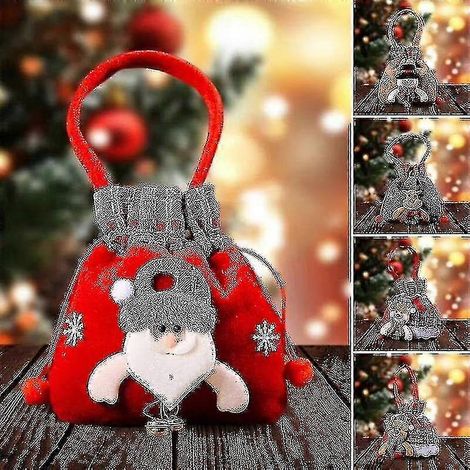 Sacs cadeaux de Noël pour poupées avec cordon de serrage et poignée, sac à bonbons de Noël 3D (1/5)